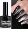 Cat Eye Gel Nail Polish, Glitter Black Magnetic Nail Gel, Highly Pigmented Shimmering Black Nail Varnish, Soak Off UV/LED Sparkling Cat Eye Nail Polish for Holographic Nail Art DIY