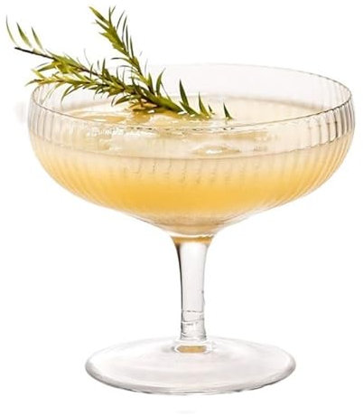 wpenshiDM125 Juego de copas de champán Copa de champán con cuerpo acanalado, 1 pieza de copa de champán de boca ancha, capacidad de 6,76 oz for restaurantes y bares Copa de champán