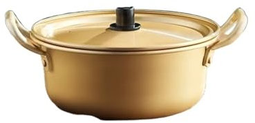 UBOHUZ Casseruola Mini Noodle Pot Pentole Ramen Pentola da Campeggio Doppie Orecchie con Coperchio Pentola for tagliatelle istantanee per Brasare, Stufare