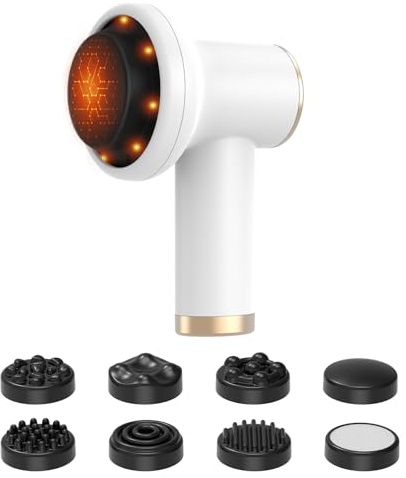 Massaggiatore Elettrico Anti-cellulite Senza Fili, 9 Velocità e 8 Testine, Apparecchio Snellente Portatile per Corpo, Gambe, Braccia e Addome