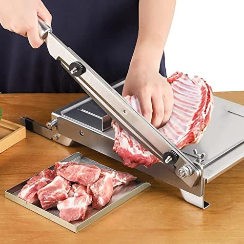Manual Meat Slicer, Bone Cutter Machine for Meat, Frozen Fish, and Steak - Ideal for Beef, Poultry, and Pork