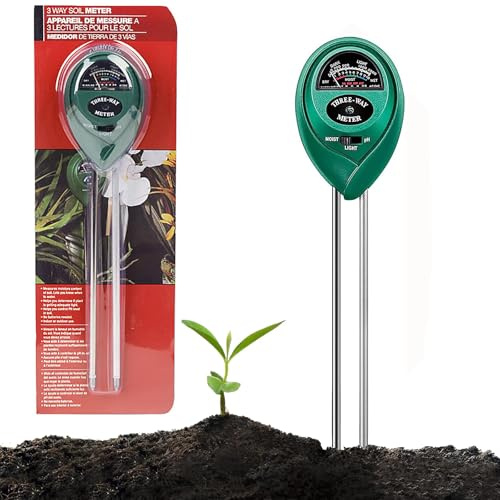 Misuratore Terreno 3-in-1 Professionale - Tester Umidità Suolo, Valore PH e Livello Luce, Igrometro Piante con Doppia Sonda, Senza Batteria, Ideale per Giardinaggio Interno ed Esterno (26x6 cm)