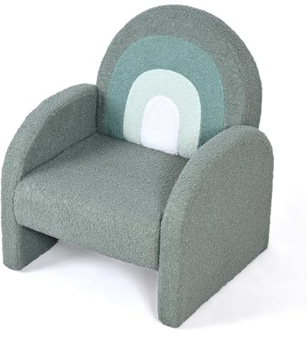 JOYMOR Kids Sofa, Soft Kids Armchair Coverage of Teddy Fleece, Toddler Chair for Playing, Suitable for Boys and Girls, Green