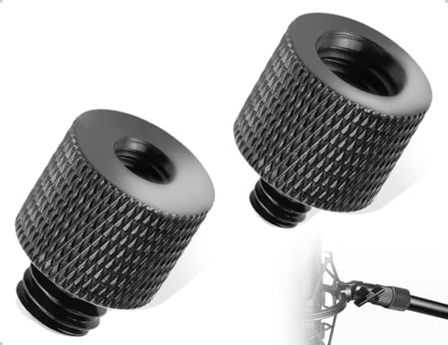 Lhbwhiz 2 Stück Gewindeadapter,3/8 auf 1/4 Aluminiumlegierung Mikrofonständer Adapter,1/4 auf 3/8 Stativschraube,verwendet für Kamera Lampenstative(Schwarz)
