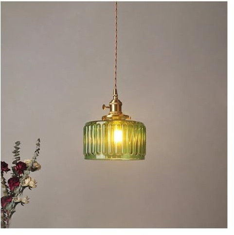 Genérico Lámpara colgante de cristal, decoración de diseño, accesorios de iluminación Led colgantes Compatible with ., luminaria japonesa de cobre moderna, suspensión, Araña de techo