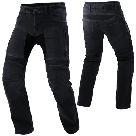 STORM Uomo Moto Biker Jeans Rinforzati in Kevlar® con Protezioni CE Jeans da Moto Certificati per Motociclisti Pantaloni Sicuri e Resistenti