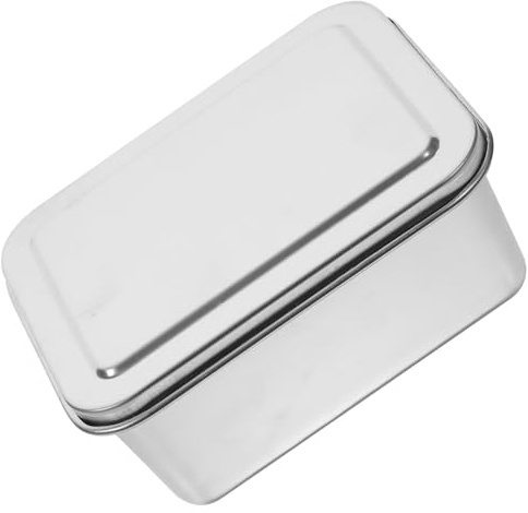 ROMISBABA Moule à Tiramisu Rectangulaire en Acier Inoxydable avec Couvercle Plaque à Gâteau Épaisse à Fond Plat Moule à 5 Pouces pour Cuisson et Pâtisserie Maison