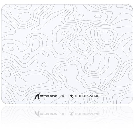 MAMBASNAKE x ATTACK SHARK CM05SE Glass Hard Gaming Mousepad,Nano-Micro-Etched Texture,Smooth Glass Surface,High Accuracy,Fast-Moving,Anti-Scratch, PU Leather Non-Slip Base, Small Size(410×310mm)