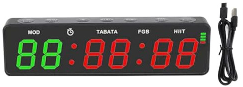 Wesafrae Reloj Temporizador de Gimnasio Modo HIIT Cronómetro Portátil Cuenta Regresiva y Cuenta Ascendente Temporizador Digital de Fitness Recargable Cronómetro Deportivo