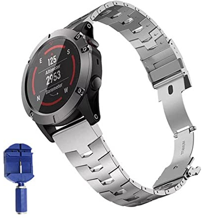 klockarmband, Klockarmband, Titanlegering Lättviktsarmband QuickFit Handledsremmar(Silver,26mm)