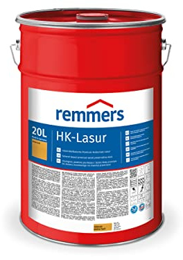 Remmers HK-Lasur 3in1 eiche hell, 20 L, Holzlasur aussen, 3in1: Imprägnierung, Grundierung & Lasur, Holzschutz vor Feuchtigkeit & UV-Strahlung
