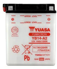 YUASA BATTERIE YB14-A2 offen ohne Saeure