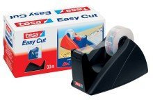 tesafilm Tischabroller Easy Cut schwarz, leer bis33m:19mm 2 Stück