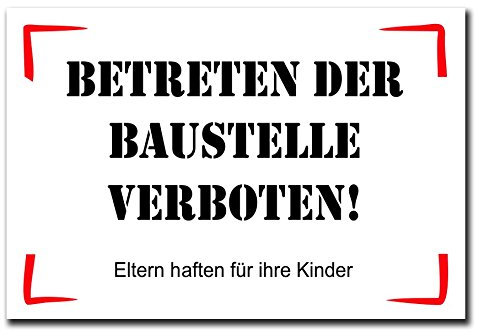 Hinweisschild Betreten der Baustelle verboten 300x200 mm Warnschild Aluverbundplatte 200x300x3mm stabiles Schild