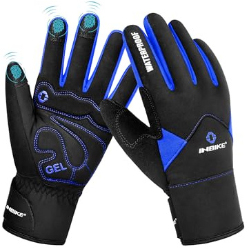 INBIKE Winterhandschuhe Fahrradhandschuhe Handschuhe Herren Damen Ski Winter Outdoor Warm Wasserdicht für Skifahren Snowboard Fahrrad und Wandern Blau XXL