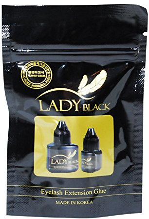 SKY Wimpernkleber LADY BLACK - 10ml, Schwarz | flüssiger Kleber für Wimpernverlängerung | Schnelltrocknend 2 Sek, 6-7 Wochen Haftkraft, beständig | professionelle Wimpernverlängerung, Anti-Allergie