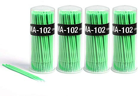 Mike Dental Mikro-Applikator-Bürsten, Einweg-Mikrobürsten, Tupfer, Applikatoren für Wimpernverlängerungen/Oral/Make-up (400 Stück)