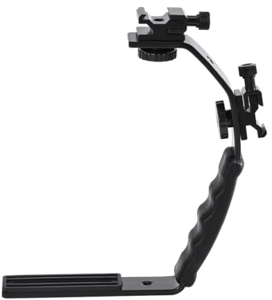 VBESTLIFE L Shape Camera Flash Bracket, Aluminum Alloy Holder Hot Shoe Mount for Flashlight DV Camcorder 120/135 Film Camera