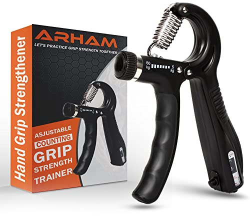 ARHAM Hand Grip Strengthener Adjustable 5-60 kg Forearm Strengthener Hand Gripper With Counter Hand Grips For Enhance Your Grip Strength Finger Exercise For Strong Wrists, Forearm & Muscle Workout