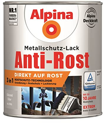 Alpina Metallschutzlack Anti-Rost Silber 750ml glänzend