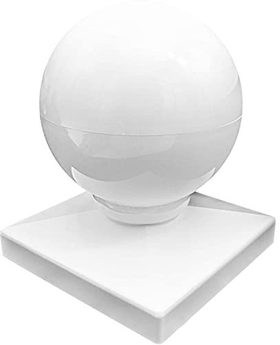 4 Vinyl Post Cap Ball/Dome Style Post Caps - Vinyl Fence Post Caps for 4 x 4 Vinyl Fence Post - White PVC/Vinyl Fence Post Cap (Each)