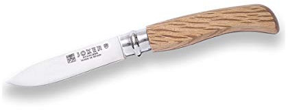 Joker Taschenmesser NE23 Eichenholzgriff, drehbare Zwinge und 420er Klinge aus Edelstahl 8 cm, Angelgerät, Jagd-, Camping- und Wanderwerkzeug