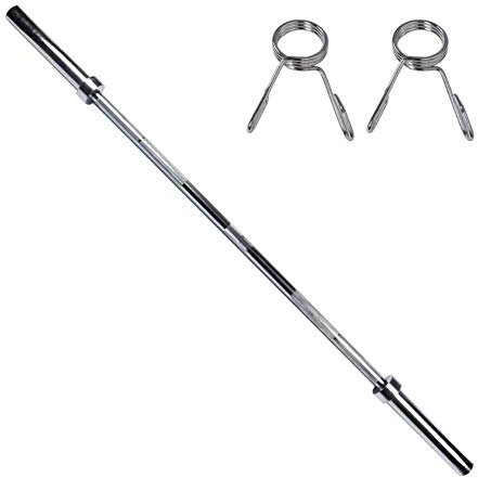 4FT / 120CM Hantelstangen Olympic Standard Straight Stange für 50mm Gewicht Panel Enthalten 2 Kragen, Heimfitnessgeräte für Professionelles Gewichtheben für Anfänger