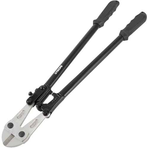 TECPO Bolzenschneider Chrom-Vanadium-Stahl mit 12mm Schneidleistung, Bolzenschere mit gehärteten Backen - Zum Schneiden von Metallstangen, Schrauben, Schlössern, Nieten, Vorhängeschloss (600mm)