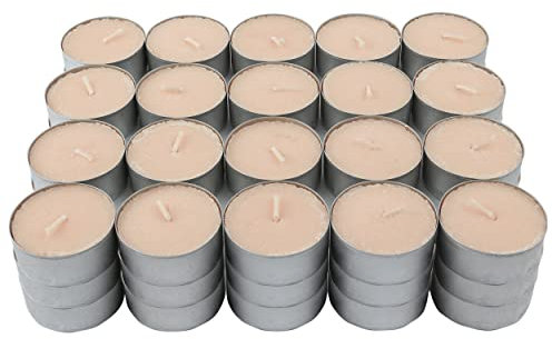 Lumini Profumate, 60 Unità Tealight Candele Lumini Color Beige Aromatiche - Profumo di Frutta Tropicale