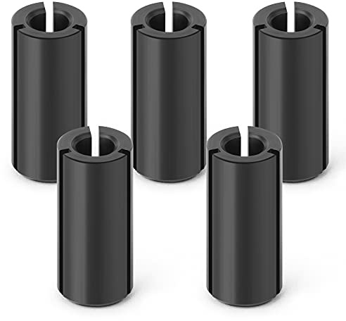 MEIGGTOOL 5PCS 1/2 to 1/4 Router Collett Adapter Bit Shank Reduction Sleeve Tools for Woodworking Engaving Machine