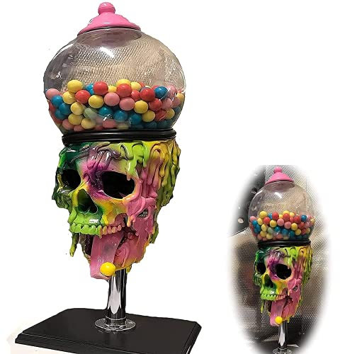 Cráneo de máquina de chicle fresco- Dispensador de Caramelos de máquina de Calavera de Goma de mascar,dispensador de máquinas expendedoras de gumball 3D,Decoraciones de Calavera de Caramelo