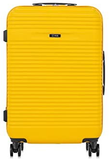 OCHNIK Mittlerer Koffer | Hartschalenkoffer | Material: ABS | Farbe: gelb | Größe: M | Abmessungen: 66 × 45 × 26 cm | Fassungsvermögen: 65 Liter | 4 Räder | Hohe Qualität