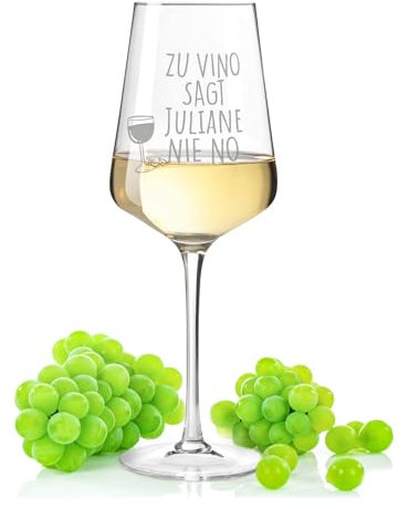 Leonardo Weinglas mit Gravur - Zu Vino sag ich nie no - Personalisiert mit eigenem Namen - Lustiges mit Spruchglas als Geschenk für Weinliebhaber - Geschenke für Sie & Ihn - Farbe: Puccini