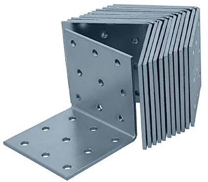HELPMATE – 12 pezzi angolo piastra forata 60 x 60 x 60 mm – Connettore angolare zincato galvanicamente & blu passivato – Connettore in legno con eccellente protezione contro la corrosione – angolo del