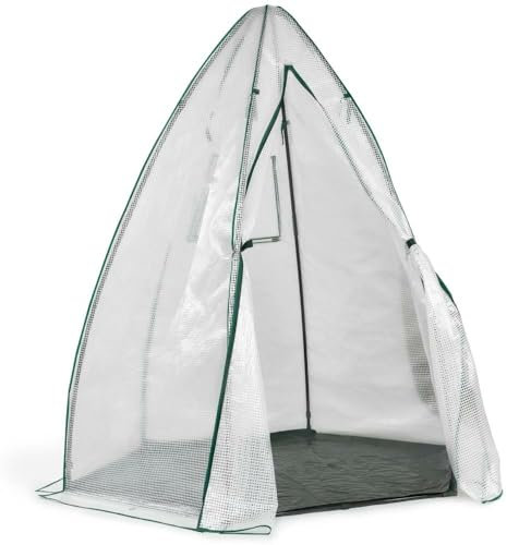 TERRE JARDIN - Serre de Jardin 4 Saisons - Serre d'Hivernage Tipi 160 x 180 cm - Bâche Imperméable Renforcée - Anti-intempéries, Antigel, Anti-UV - Structure en Acier Robuste - Légumes Plantes