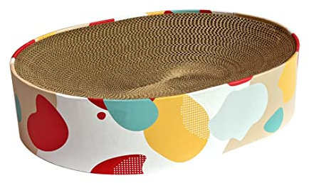 BobbyPet kattklösare loungesäng – loungesoffa för inomhuskatter oval form 43 cm x 33 cm långvariga möbler