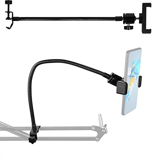 Geekria for Creators Flexibler Handyhalter für Mikrofonarm, Schwanenhals-Mikrofonständer, Smartphone-Halterung, kompatibel mit iPhone 14, 14 Plus, 13, SAMSUNG Galaxy S22 Ultra (2 Stück)