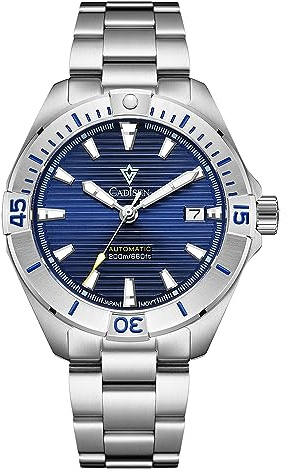 CADISEN Herren Automatikuhr Mechanische Uhr NH35 GMT Edelstahlband Uhren für Männer Hommage