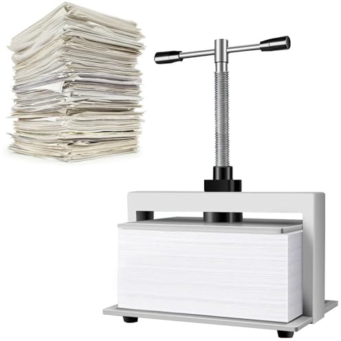 ANXYYDS Manuelle Papierpresse, A3/A4, Buchpresse, Buchbinden, Notizen, Büro, Rechnung, Stahlglättmaschine, 3306 lbs/1500 kg Druck,A3