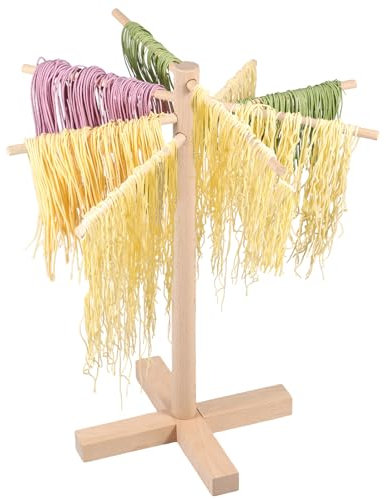Pasta Drying Rack Noodle Stand with 8 Bar Handles Wood Detachable Spaghetti Drying Rack Multipurpose Homemade Fresh Noodle Hanger Household Noodle Dryer for Quick Drying Pasta and Spaghetti Noodle