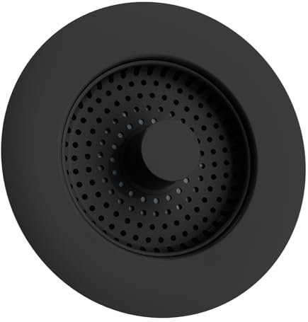 Hibbent All Metal Stainless Steel Kitchen Sink Plug,Upgrated 3 in 1 Kitchen Sink Strainer and Stopper Combo,Anti-Clogging Stainless Steel Basket Strainer, Prevent Odors - Sinks Depth > 28mm-Black