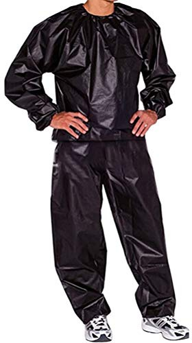Bonbela Traje de sauna de fitness para pérdida de peso, traje de sauna de sudor de cuerpo entero, gimnasio, PVC resistente al desgarro para hombres y mujeres