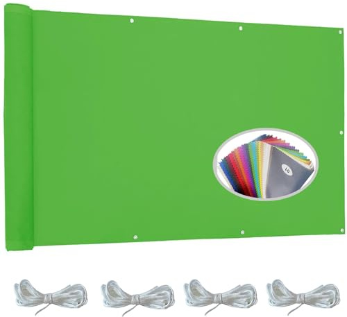 Vela Ombreggiante Impermeabile, 4 x 6 m Anti UV e Antipioggia,Poliestere, Telo Ombreggiante,Vela Ombreggiante Parasole, con Fune,Protezione Raggi Uv, per Esterno Giardino Terrazza, Verde Tenero