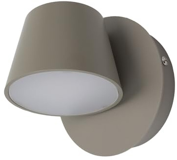 Alpinaluz Aplique de Pared LED con Foco 6W Blanco Cálido 2700K CRI 90 sin Parpadeos - Diseño Orientable 350° en Aluminio Gris para Mesita de Noche o Cabecero