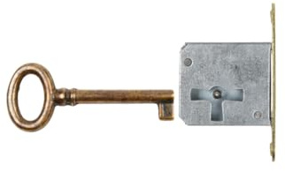 Holzando Möbelschloss Einsteckschloss mit Schlüssel Links - Dornmaß 25mm - Halmlänge 42mm