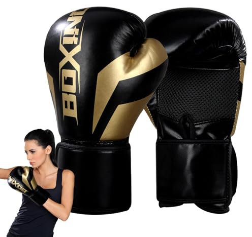 Training Boxhandschuhe, Boxhandschuhe - Boxhandschuhe Herren Damen - Belüftete Handfläche aus echtem Leder, schwere Stanzung, verstellbare Riemen, Boxhandschuhe für Boxen, MMA, Muay Thai, Kickboxen