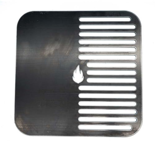 Feuerfest 123 Kombi Grillrost & Grillplatte I 60 x 45cm I Hochwertiges Grillgitter aus Stahl I Massive Grillplatte mit 4mm Stärke I Gitterrost aus Handarbeit I Ideal für Gas- & Kohlegrill