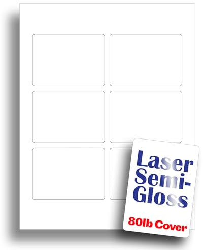 Glänzendes bedruckbares Spielkartenpapier - Blanko-Spielkarten für Laserdrucker - Schwerer doppelseitiger Laser Semi Gloss - 20 Blatt/120 Blanko-Spielkarten