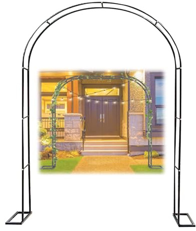 JEDAL 160cm 180cm 200cm Arche pour Jardin 240cm 280cm 300cm Large Arche De Métal Arceau À Rosiers De Les Vignes Arche Rosiers pour Décoration De Mariage(200x230cm)