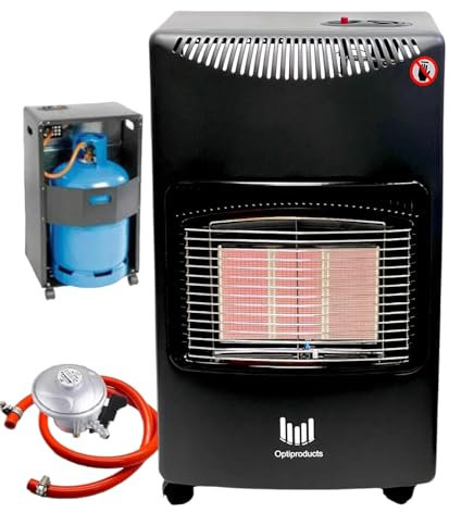 Easy Shopping® Portable Gas Heatar 4.2KW Indoor Heatar with Oxygen Depletion Sensor & 3 Heating Settings - Butane Gas Heatar with Wheels, Regulator, Hose - For Home, Office, Garage, Workshop